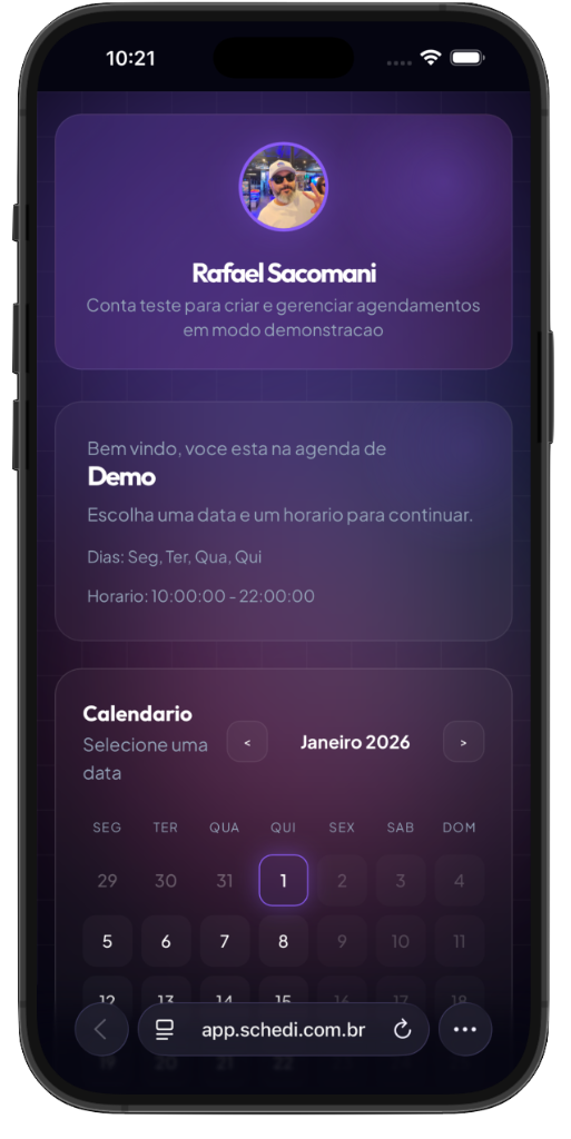 Schedi App no iPhone